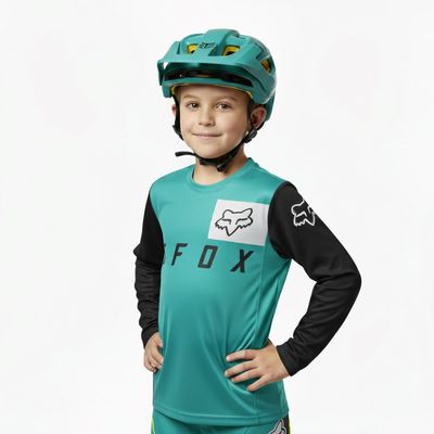 CAPACETE INFANTIL FOX SPEEDFRAME AZUL TURQUESA MIPS